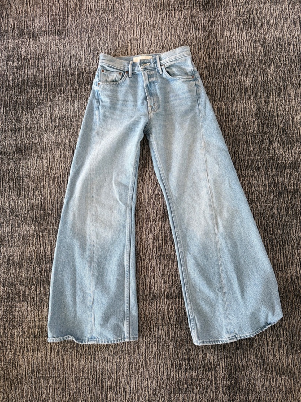MOTHER Light Blue Wide-Leg High-Rise Jeans